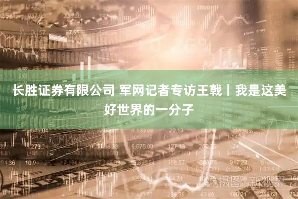 长胜证券有限公司 军网记者专访王戟丨我是这美好世界的一分子